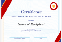 Employee Of The Month/Year Certificate Templates | Professional regarding New Award Certificate Templates Word 2007