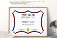 Employee Of The Year Template / Free Employee Of The Month Certificate in Employee Of The Year Certificate Template Free