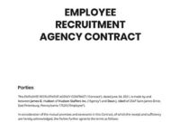 Employee Recruitment Agency Contract Template – Google Docs, Word with regard to Fascinating Job Order Contract Template