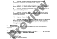 Employment Agreement With Truck Driver To Pull Refrigerated Trailers with Fresh Truck Driver Contract Agreement