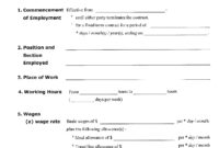 Employment Contract Form – Free Printable Documents pertaining to Labour Contract Agreement Sample