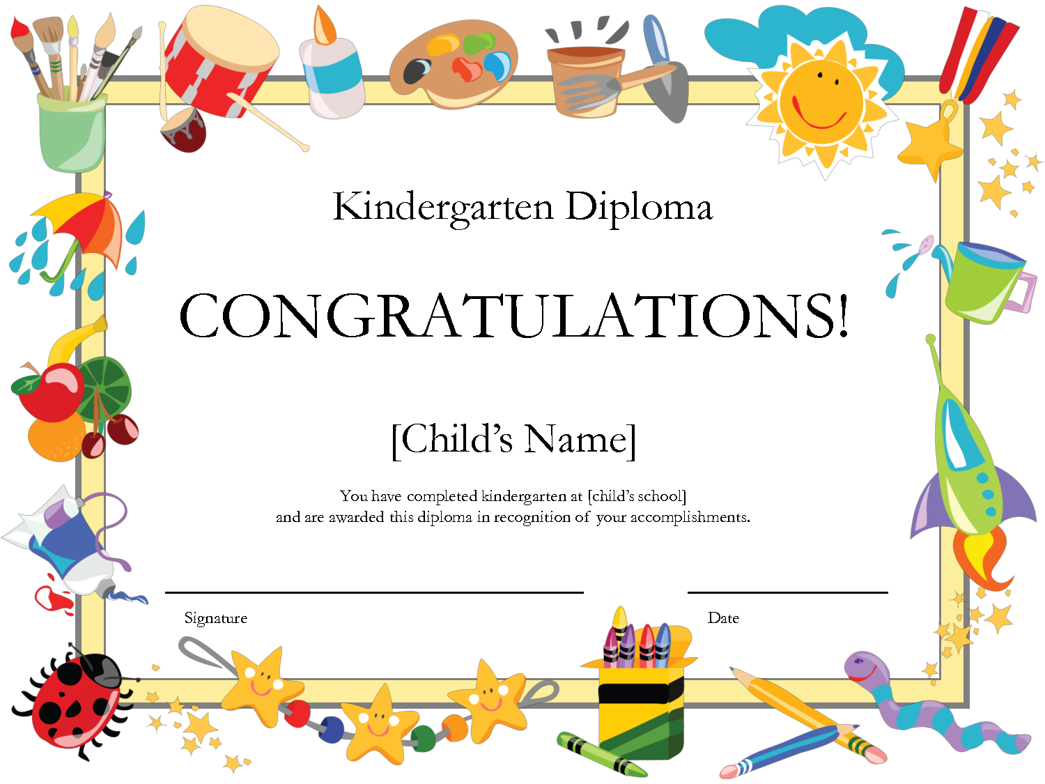 End Of Summer School :) | Graduación De Guardería, Plantillas De inside Simple Daycare Diploma Certificate Templates