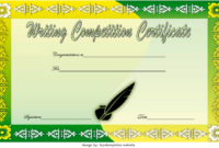 Essay Writing Competition Certificate: 9+ Creative Designs For Samples pertaining to Fantastic Handwriting Certificate Template 7 Catchy Designs