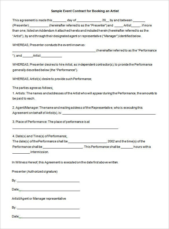 Event Contract Template - 14+ Free Word, Excel, Pdf Documents Download inside Awesome Private Party Contract Template