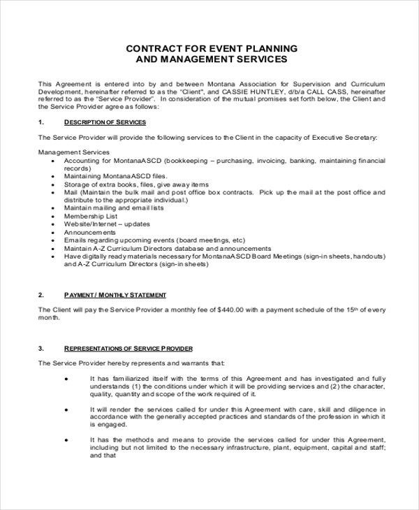 Event Planning Contract Template Beautiful Event Planner Contract regarding Fresh Event Management Contract Agreement Sample