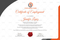 Excellency Employment Certificate Design Template In Psd, Word throughout Awesome Certificate Of Employment Template