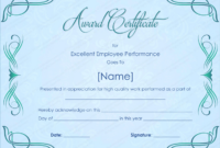 Excellent Employee Performance Award Certificate Template inside Star Performer Certificate Templates