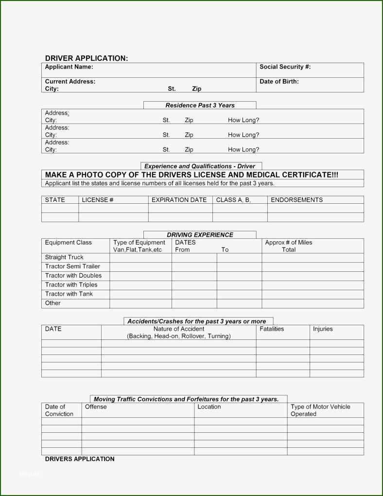 Exquisite Free Truck Driver Application Template In 2020 In 2020 pertaining to Truck Driver Employment Contract Sample