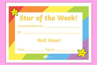 👉 Star Of The Week Award Certificate (Teacher Made) inside Editable Certificate Social Studies