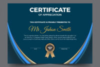 🤵🏿 ️ Free Certificate Of Appreciation Award Template - Graphicsfamily within Simple Sample Certificate Of Recognition Template