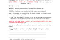 Facilities Use Agreement Template intended for Facility Use Contract Template