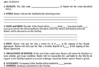 Facility Rental Agreement Template | Rental Agreement Templates, Rental regarding Free Facility Use Contract Template