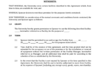 Facility Use Agreement Template with Facility Use Contract Template
