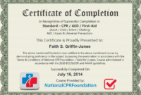 Faith Certificate | Online Cpr & First-Aid Certification Courses within Fantastic First Aid Certificate Template Free