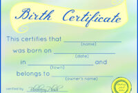 Fake Adoption Certificate Free Printable | Free Printable A To Z with regard to Amazing Stuffed Animal Birth Certificate