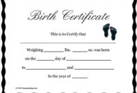 Fake Birth Certificate Maker - 13 Free Birth Certificate Templates intended for Editable Birth Certificate Template