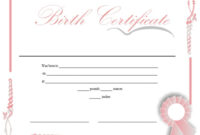 Fake Birth Certificate Maker Free - 15 Birth Certificate Templates Word inside Birth Certificate Fake Template