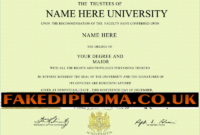 Awesome Fake Diploma Certificate Template