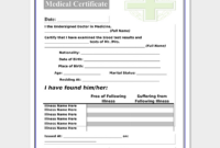 Fake Medical Certificate Template Download (3) - Templates Example pertaining to Free Fake Medical Certificate Template