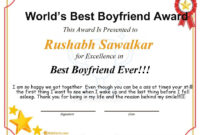 Fantastic Best Girlfriend Certificate 7 Love Templates | Best Boyfriend within Best Girlfriend Certificate 7 Love Templates