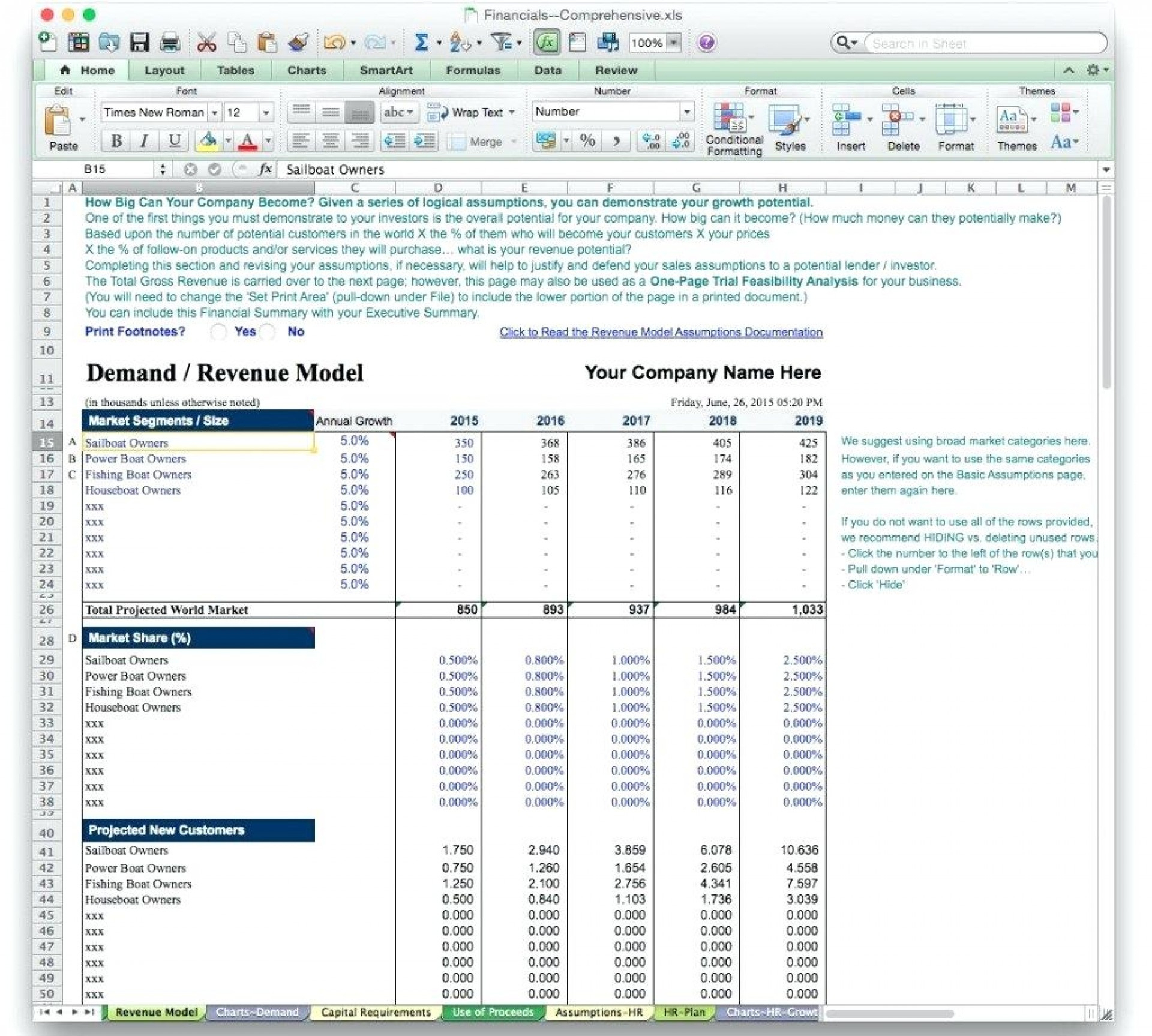 Financial Projections Spreadsheet For 017 Business Plan Financial within 3 Year Projected Income Statement Template