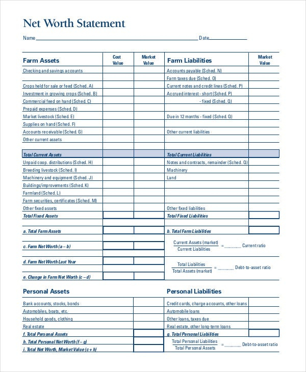 Financial Statement Form - 12+ Free Pdf, Word Documents Download | Free intended for Generic Personal Financial Statement Template