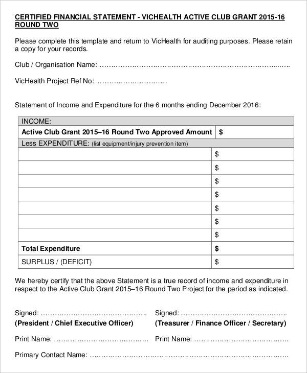 Financial Statement Form - 12+ Free Pdf, Word Documents Download | Free throughout Generic Personal Financial Statement Template