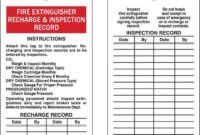 Fire Extinguisher Recharge And Inspection Record Tags Regarding Fire in Fire Extinguisher Training Certificate Template