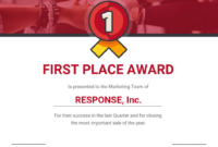 First Place Award Certificate Template With Regard To Winner in Free Winner Certificate Template Ideas Free