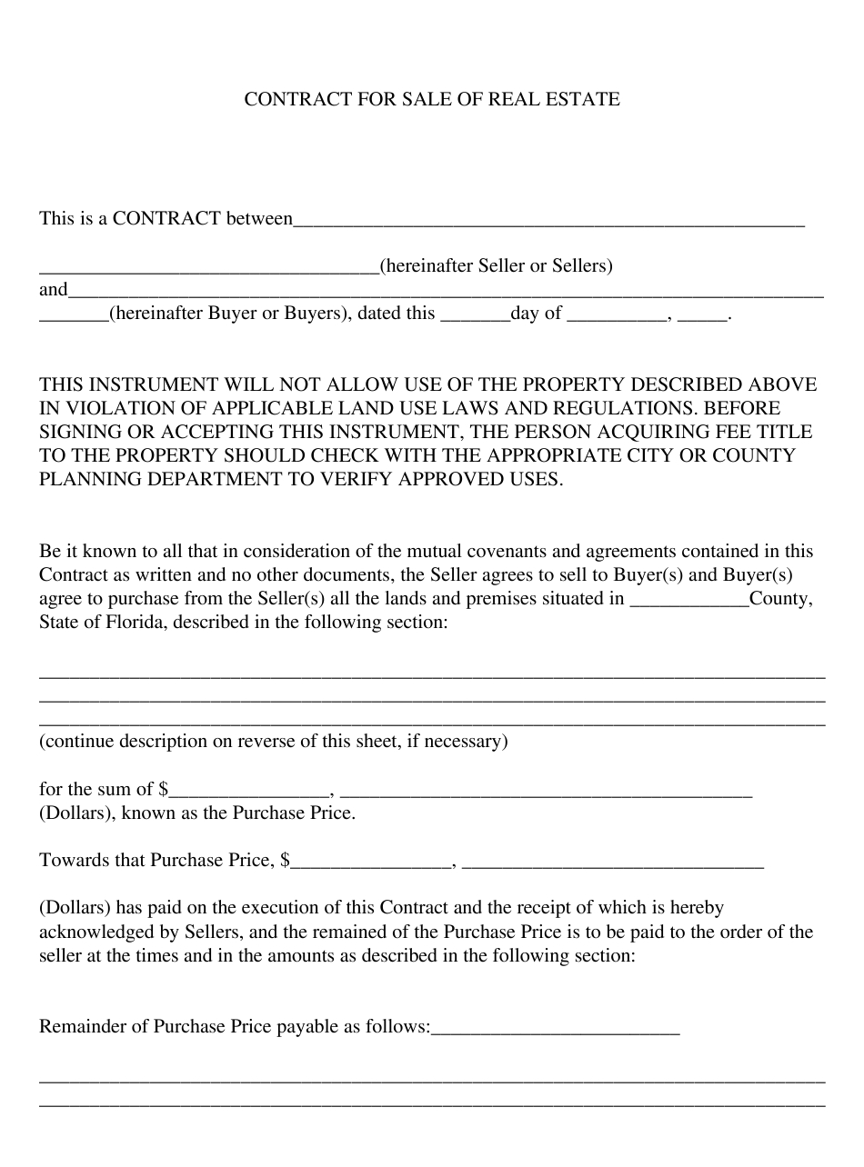 Florida Real Estate Sale Contract Template Download Printable Pdf within Home Ownership Contract Template