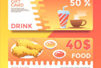 Food And Drink Gift Card Voucher Templates Vector - Download In Movie within Awesome Movie Gift Certificate Template