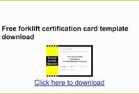 Forklift Certification Wallet Card Template Free Of Forklift Operator intended for Forklift Certification Card Template