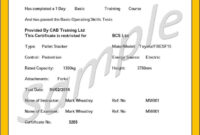 Forklift Training Certificate Template In Forklift Certification with Fantastic Forklift Certification Template
