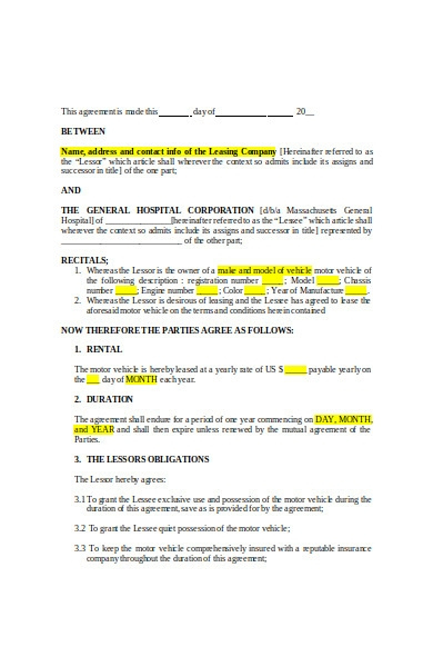 Free 10+ Lease Agreement Templates In Pdf | Ms Word throughout Car Lease To Own Contract Template