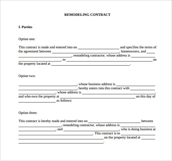 Free 10+ Remodeling Contract Templates In Ms Word | Google Docs | Pages inside Home Renovation Contract Template