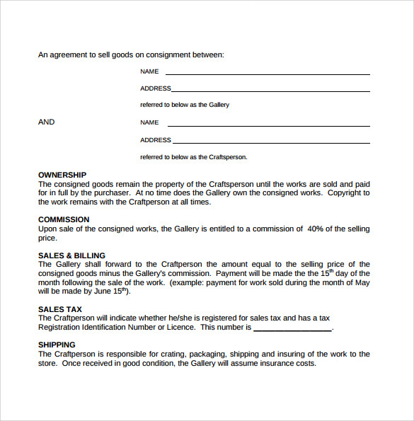 Free 10+ Sample Consignment Agreement Templates In Pdf | Ms Word with Consignment Sales Contract Template
