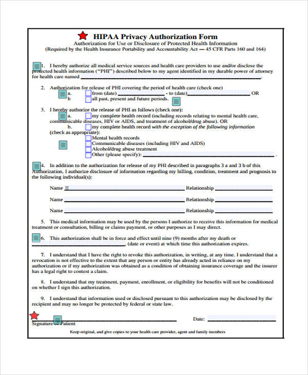 Free 21+ Sample Patient Release Forms In Pdf | Ms Word within Patient Insurance Statement Template