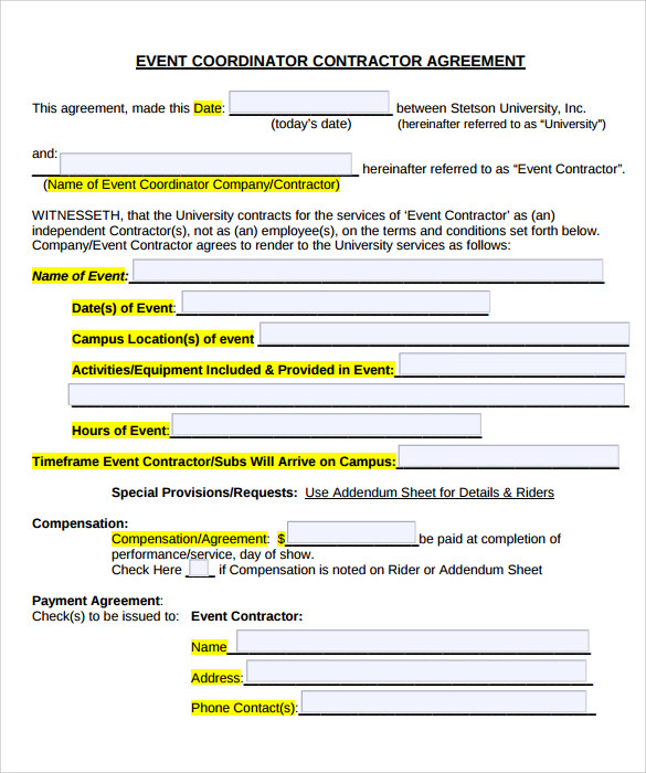 Free 25+ Event Contract Templates In Pdf | Ms Word | Google Docs for Simple Banquet Contract Agreement