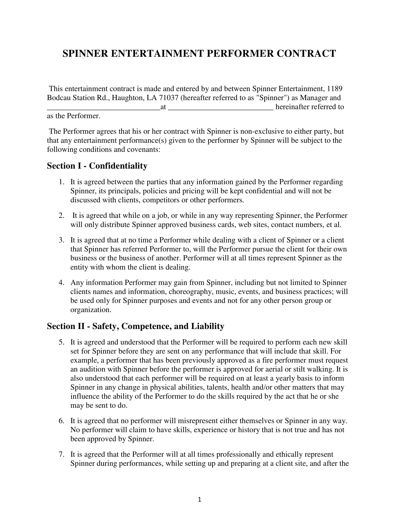 Free 3+ Entertainment Contract Forms In Pdf regarding New Film Actor Contract Template