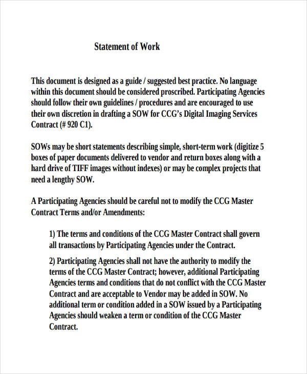 Free 32+ Statement Of Work Examples &amp; Samples In Pdf | Doc | Pages pertaining to Statement Of Work Template Consulting