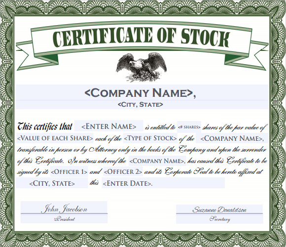 Free 6+ Sample Stock Certificate Templates In Google Docs | Ms Word regarding Amazing Free Stock Certificate Template Download