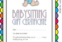 Free 7 Babysitting Gift Certificate Template Ideas For Throughout First with regard to Babysitting Gift Certificate Template