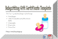 Free 7+ Babysitting Gift Certificate Template Ideas For With Regard To regarding Fantastic Sobriety Certificate Template 7 Fresh Ideas Free