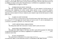 Free 9+ Sample Joint Venture Agreement Templates In Pdf | Ms Word within Fresh Short Form Construction Contract Template