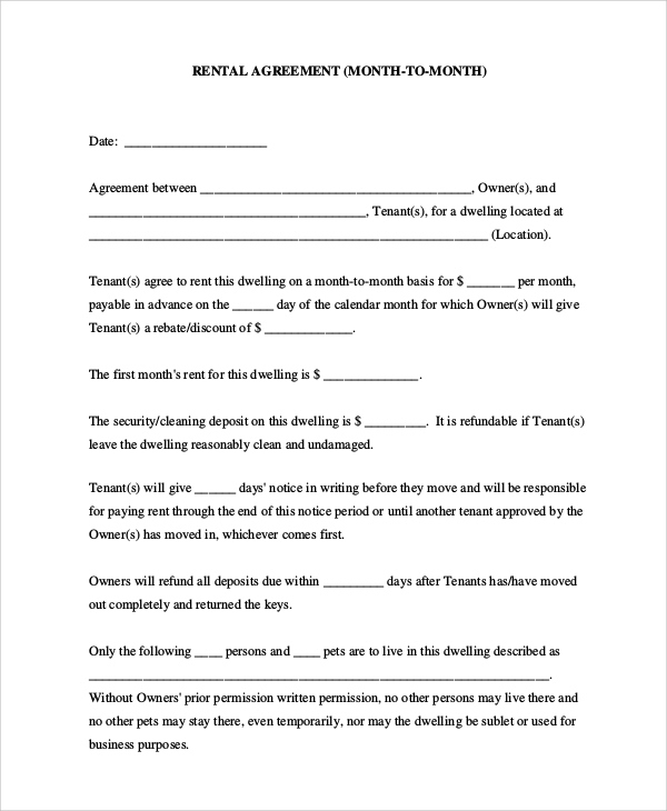 Free 9+ Sample Rental Agreement Templates In Pdf | Ms Word pertaining to Home Rental Agreement Contract