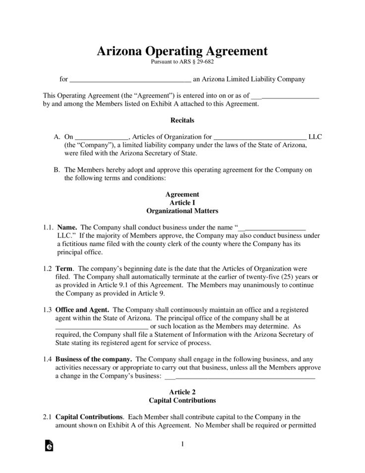 Free Arizona Llc Operating Agreement Templates - Pdf | Word With Regard within Fresh Credit Repair Contract Agreement