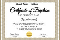 Free Baptism Certificate Templates | Customize Online | No Watermark for Amazing Baby Christening Certificate Template