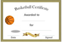 Free Basketball Certificates Templates | Activity Shelter pertaining to Sportsmanship Certificate Template
