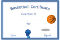 Free Basketball Certificates Templates | Activity Shelter with Basketball Participation Certificate Template