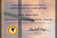 Free Bible Bachelor'S College Course On Christian Evangelism pertaining to New Christian Certificate Template